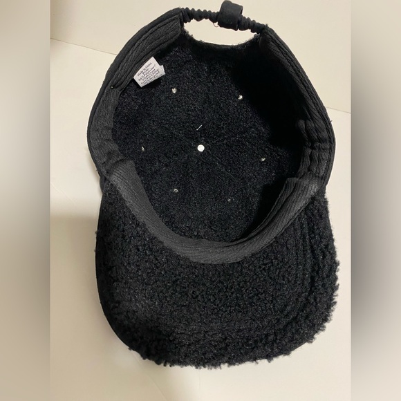 UGG KOOLABURRA Faux Suede Faux Fur Lined Baseball Cap Hat One Size Black New!! - Picture 2 of 10